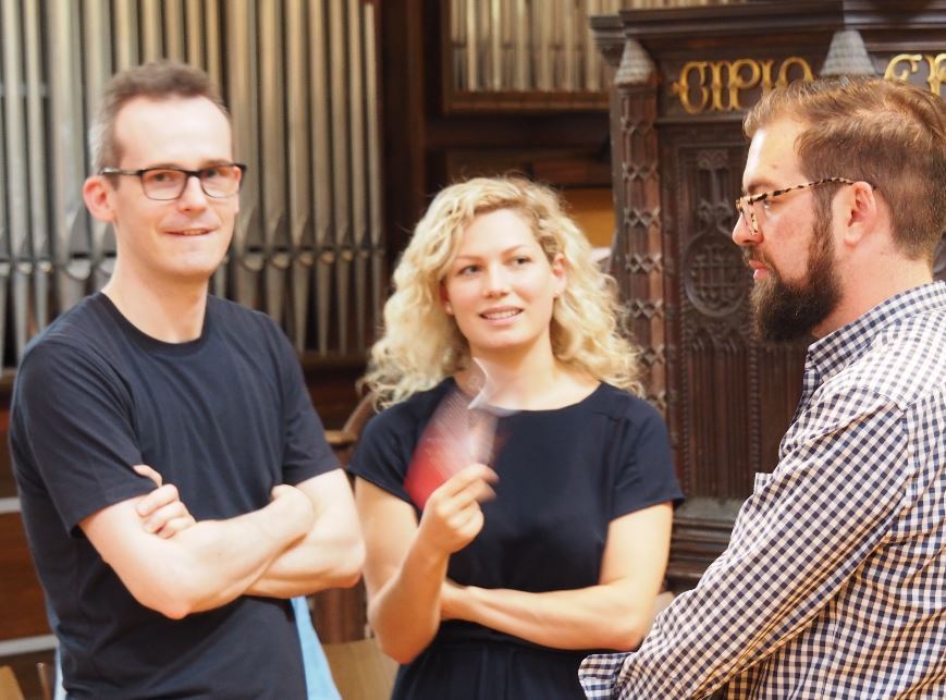 Julian , Miranda and Daniel finalizing the last points.   Photo Credit Paul Leonard